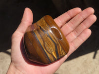 Polished Golden Tigers Eye Free Forms x 3 From Prieska, Northern Cape