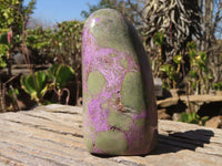 Polished Stichtite & Serpentine Standing Free Forms x 2 From Barberton, South Africa - Toprock Gemstones and Minerals 