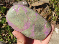 Polished Stichtite & Serpentine Standing Free Forms x 2 From Barberton, South Africa - Toprock Gemstones and Minerals 