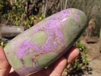 Polished Stichtite & Serpentine Standing Free Forms x 2 From Barberton, South Africa - Toprock Gemstones and Minerals 