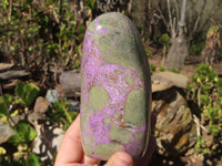 Polished Stichtite & Serpentine Standing Free Forms x 2 From Barberton, South Africa - Toprock Gemstones and Minerals 