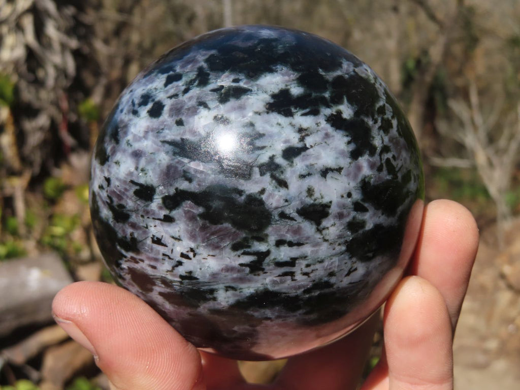 Polished Merlinite Gabbro Spheres  x 2 From Ambatondrazaka, Madagascar - Toprock Gemstones and Minerals 