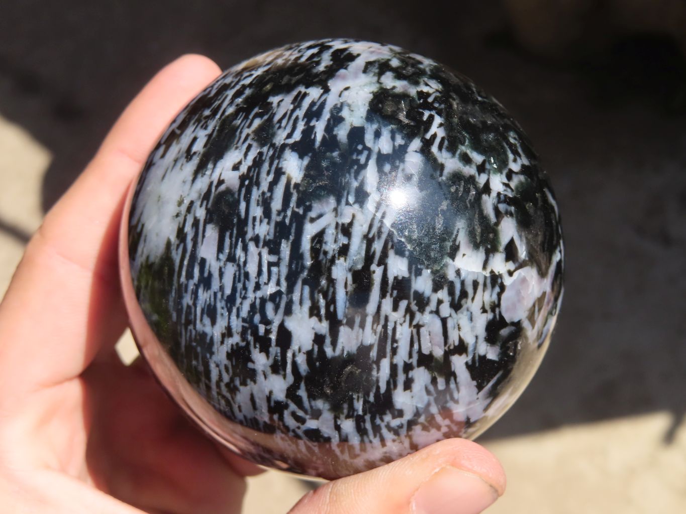 Polished Merlinite Gabbro Spheres  x 2 From Ambatondrazaka, Madagascar - Toprock Gemstones and Minerals 