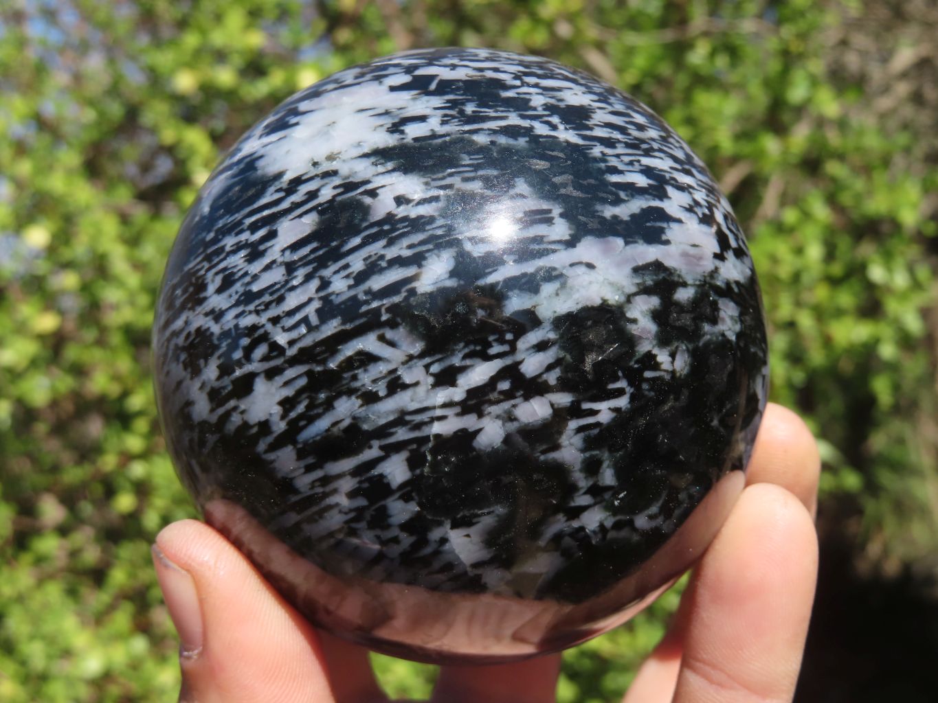 Polished Merlinite Gabbro Spheres  x 2 From Ambatondrazaka, Madagascar - Toprock Gemstones and Minerals 