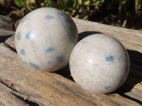 Polished Small Blue Spotted Spinel Quartz Spheres x 6 From Madagascar - Toprock Gemstones and Minerals 