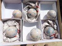 Polished Small Blue Spotted Spinel Quartz Spheres x 6 From Madagascar - Toprock Gemstones and Minerals 