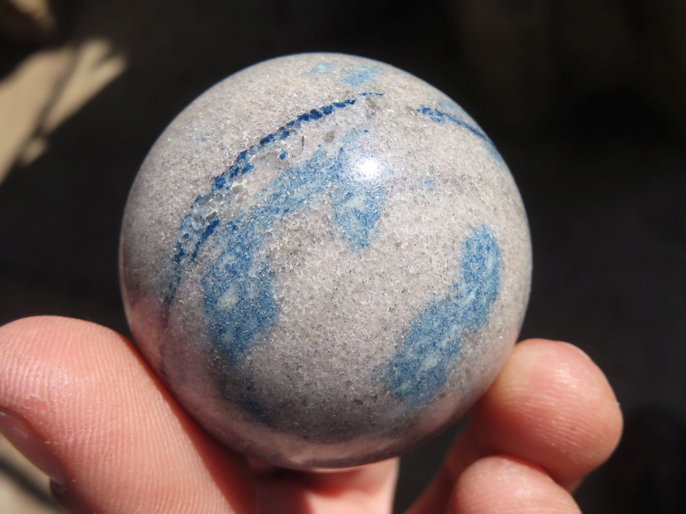Polished Small Blue Spotted Spinel Quartz Spheres x 6 From Madagascar - Toprock Gemstones and Minerals 