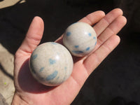 Polished Small Blue Spotted Spinel Quartz Spheres x 6 From Madagascar - Toprock Gemstones and Minerals 