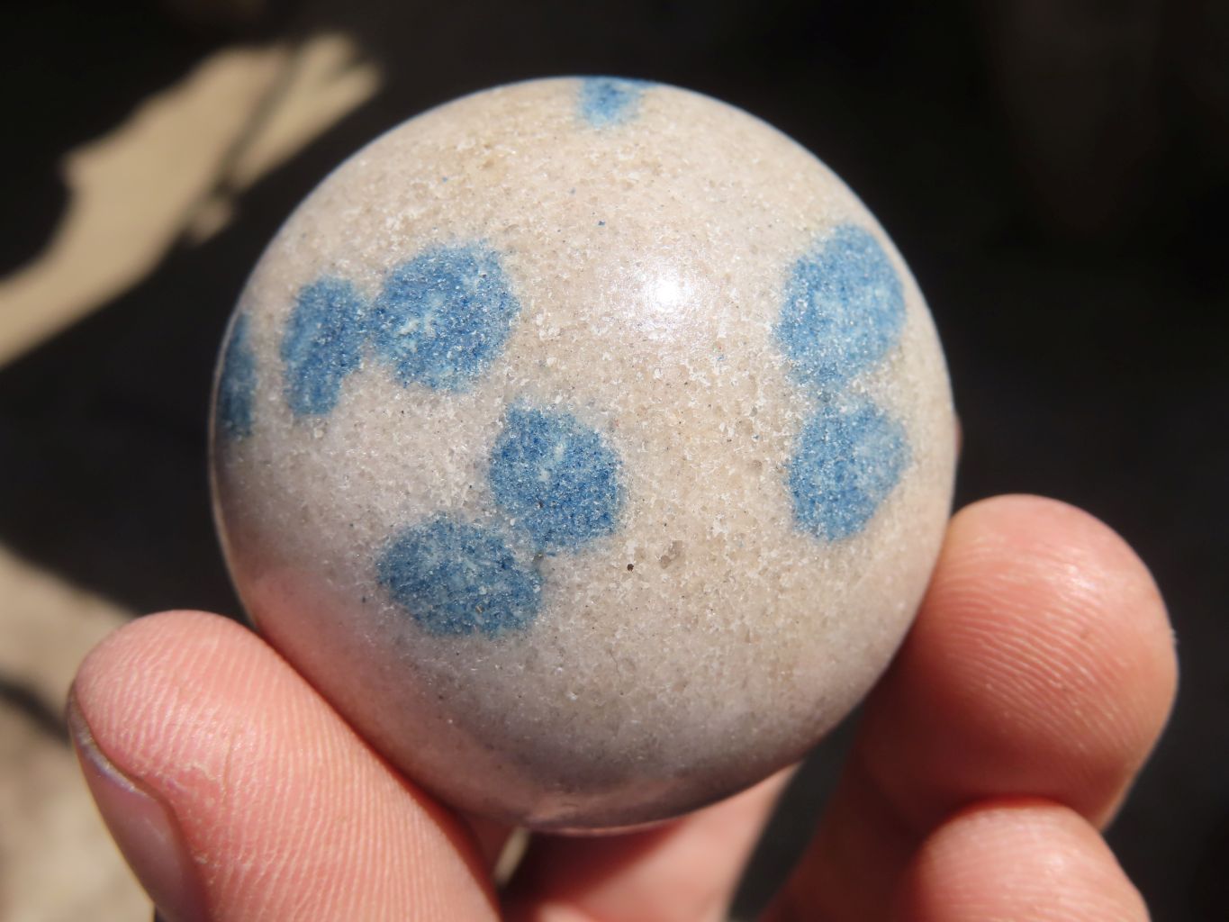 Polished Small Blue Spotted Spinel Quartz Spheres x 6 From Madagascar - Toprock Gemstones and Minerals 