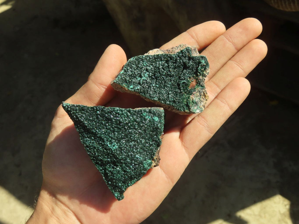 Natural Crystalline Malachite Specimens  x 12 From Congo - Toprock Gemstones and Minerals 