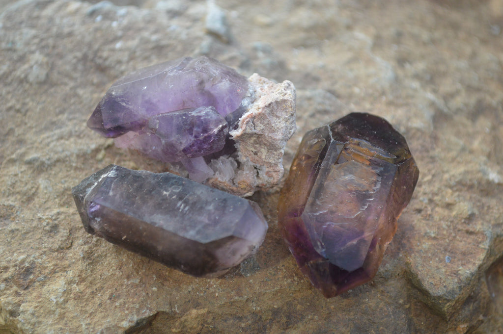 Natural Skeletal Smokey Amethyst Crystals  x 20 From Chiredzi, Zimbabwe - Toprock Gemstones and Minerals 