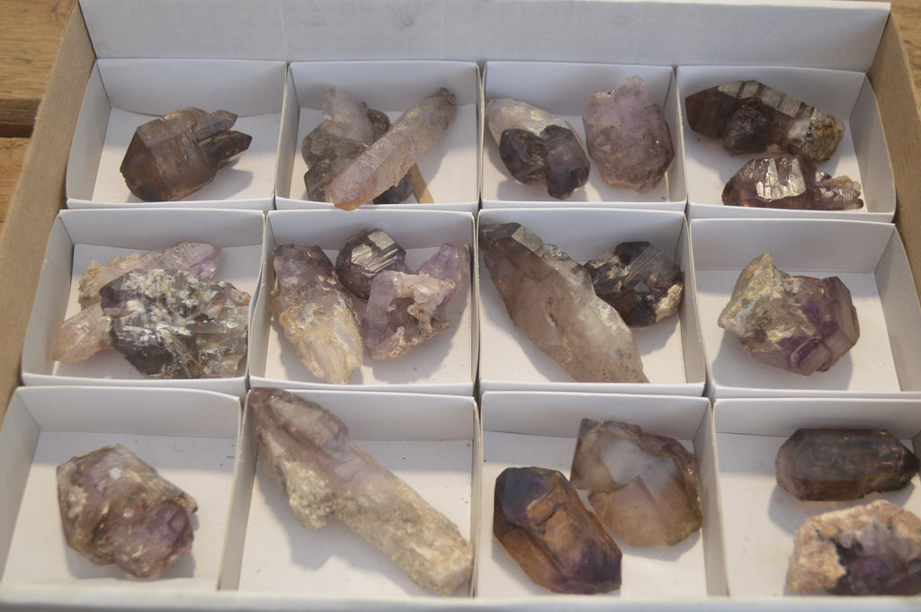 Natural Skeletal Smokey Amethyst Crystals  x 20 From Chiredzi, Zimbabwe - Toprock Gemstones and Minerals 