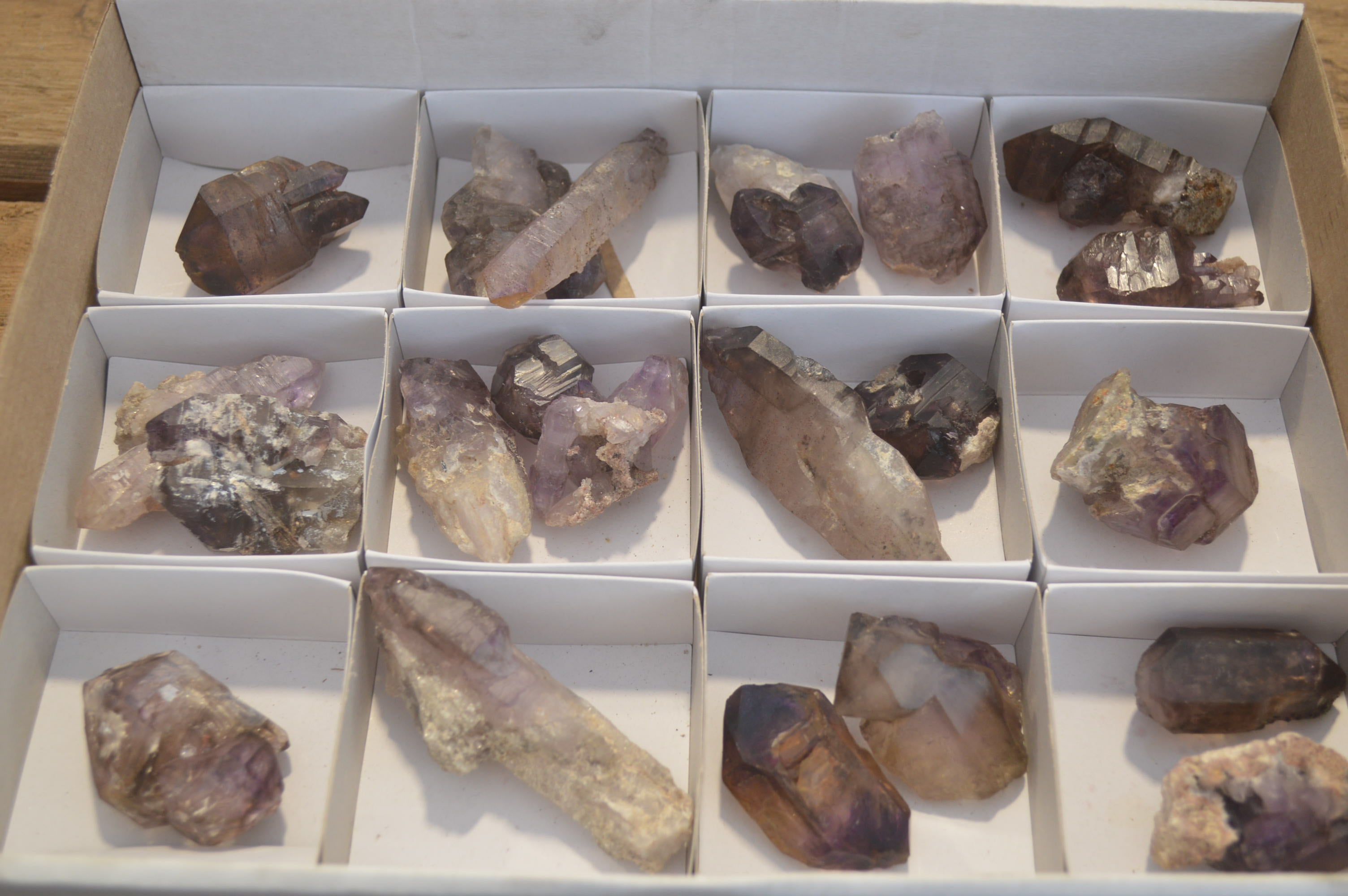 Natural Skeletal Smokey Amethyst Crystals  x 20 From Chiredzi, Zimbabwe - Toprock Gemstones and Minerals 