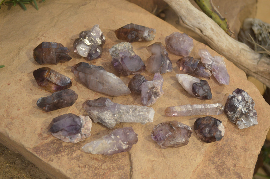 Natural Skeletal Smokey Amethyst Crystals  x 20 From Chiredzi, Zimbabwe - Toprock Gemstones and Minerals 