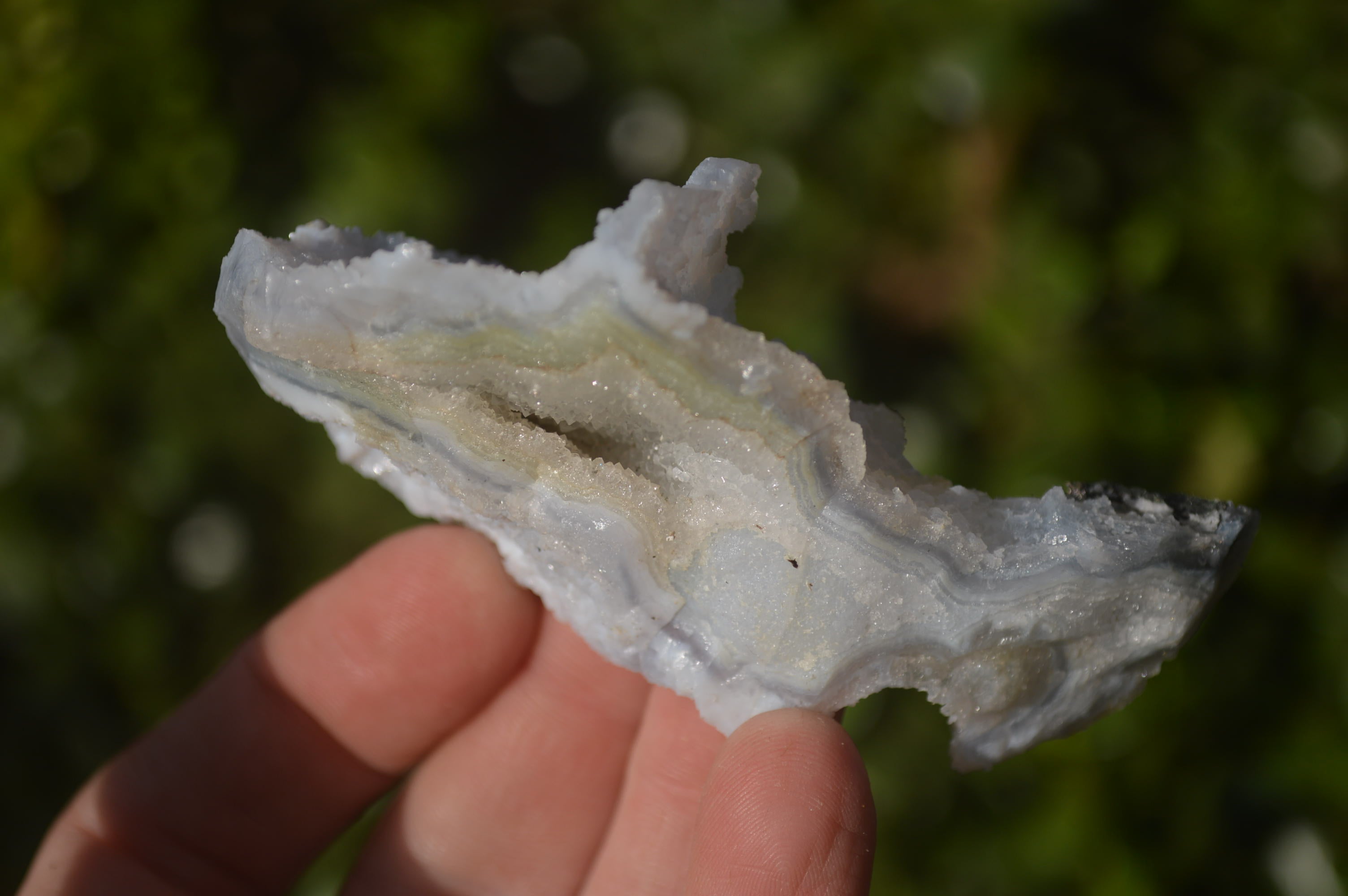 Natural Etched Blue Chalcedony Specimens  x 12 From Nsanje, Malawi - Toprock Gemstones and Minerals 