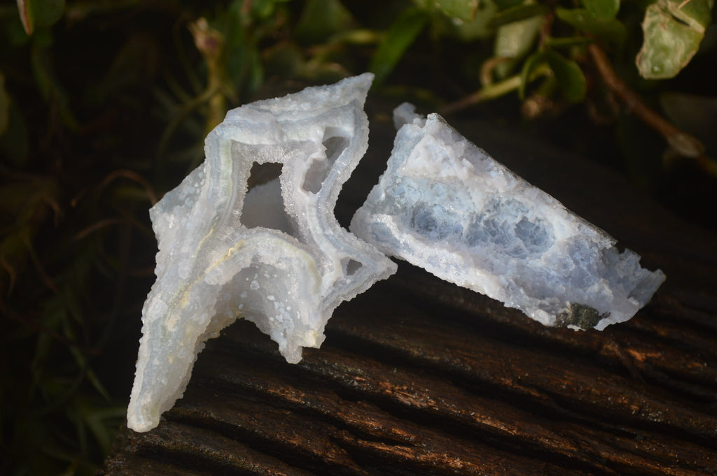 Natural Etched Blue Chalcedony Specimens  x 12 From Nsanje, Malawi - Toprock Gemstones and Minerals 