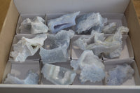 Natural Etched Blue Chalcedony Specimens  x 12 From Nsanje, Malawi - Toprock Gemstones and Minerals 