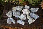 Natural Etched Blue Chalcedony Specimens  x 12 From Nsanje, Malawi - Toprock Gemstones and Minerals 