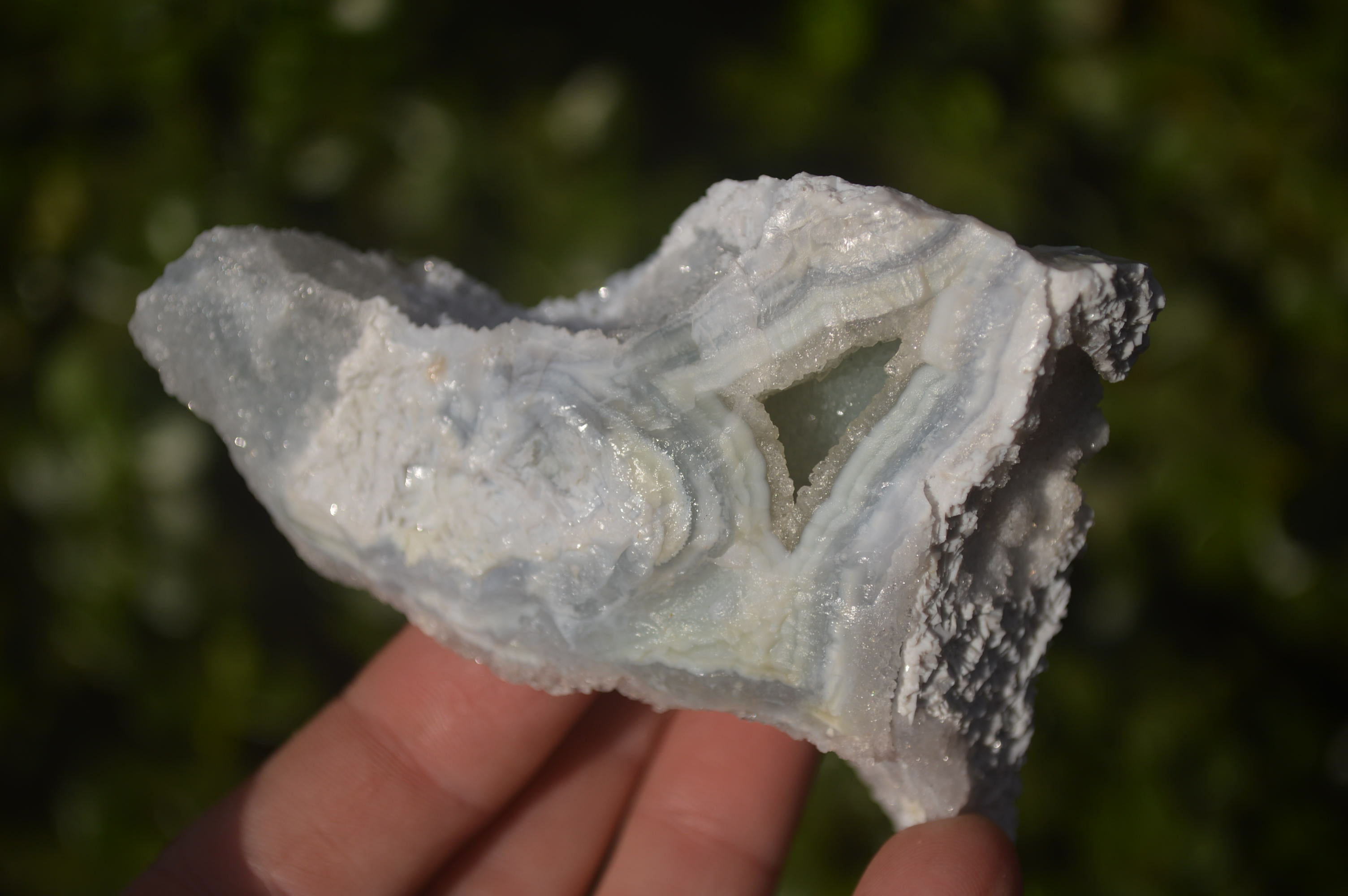 Natural Etched Blue Chalcedony Specimens  x 12 From Nsanje, Malawi - Toprock Gemstones and Minerals 