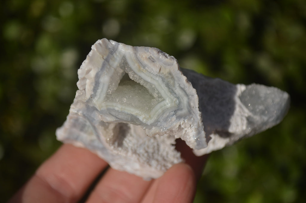 Natural Etched Blue Chalcedony Specimens  x 12 From Nsanje, Malawi - Toprock Gemstones and Minerals 
