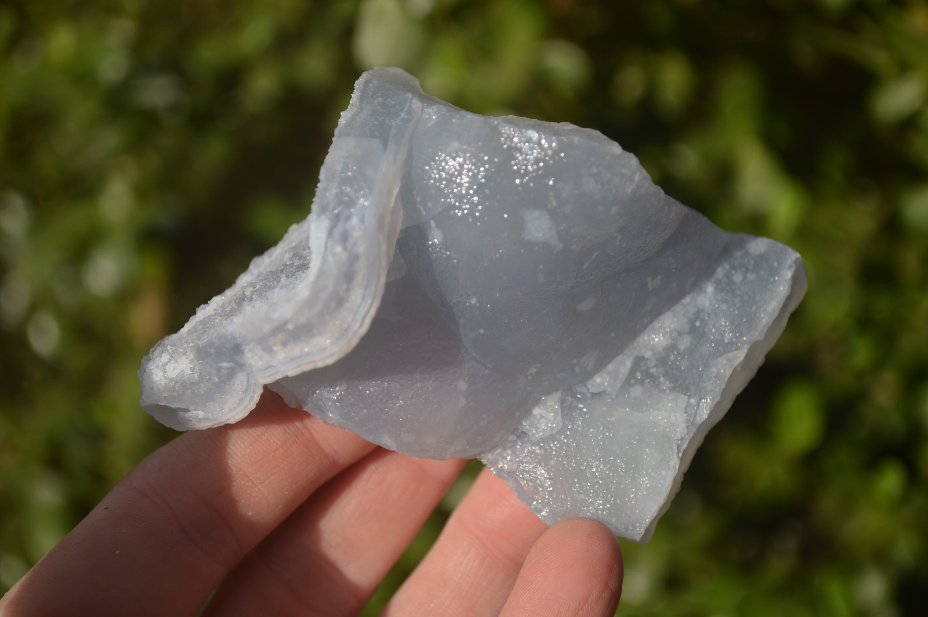 Natural Etched Blue Chalcedony Specimens  x 12 From Nsanje, Malawi - Toprock Gemstones and Minerals 