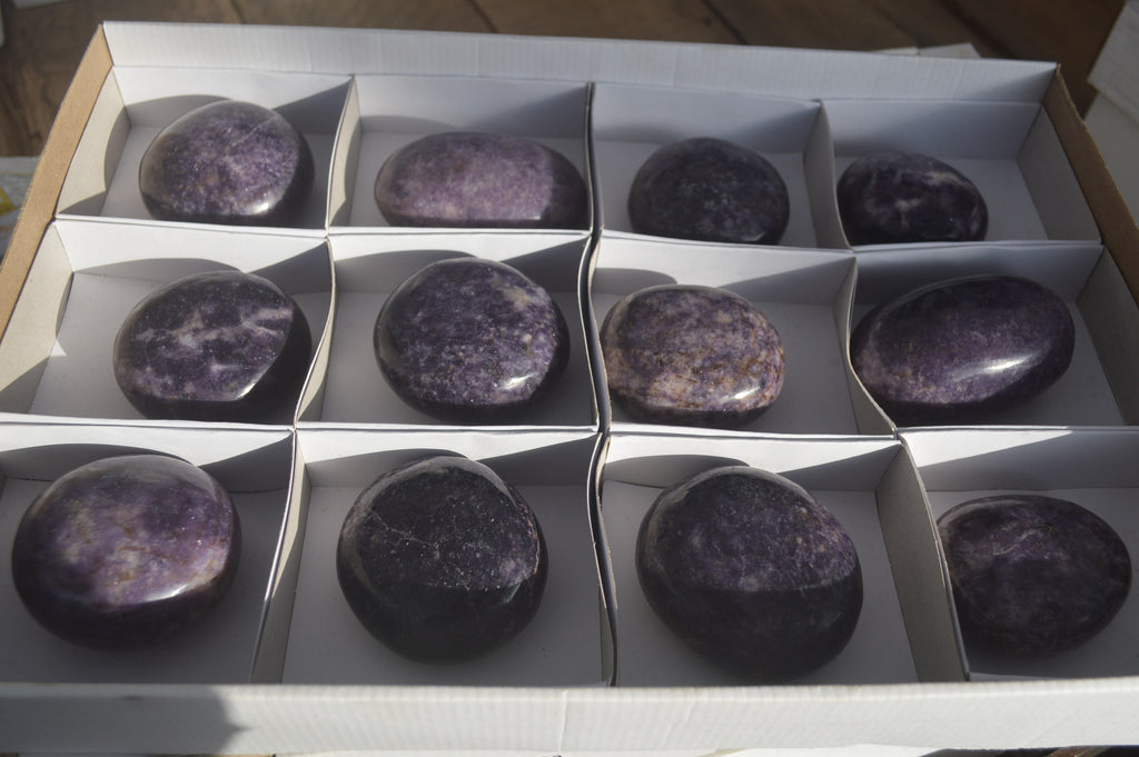Polished Purple Lepidolite Gallets  x 12 From Zimbabwe - Toprock Gemstones and Minerals 