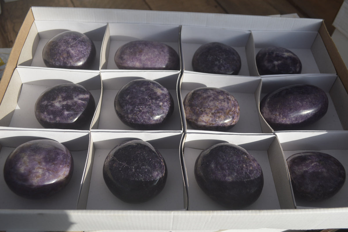 Polished Purple Lepidolite Gallets  x 12 From Zimbabwe - Toprock Gemstones and Minerals 