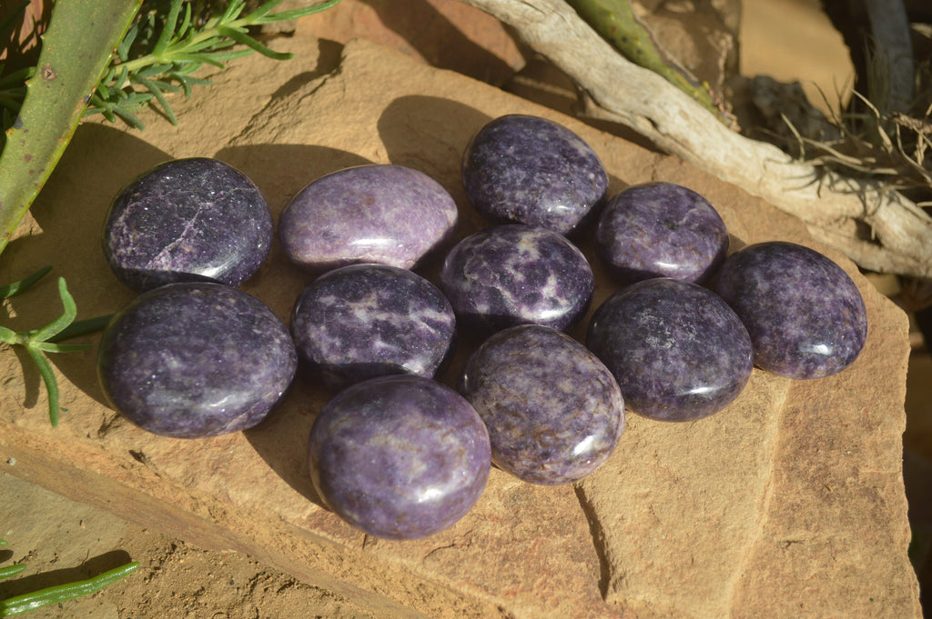 Polished Purple Lepidolite Gallets  x 12 From Zimbabwe - Toprock Gemstones and Minerals 