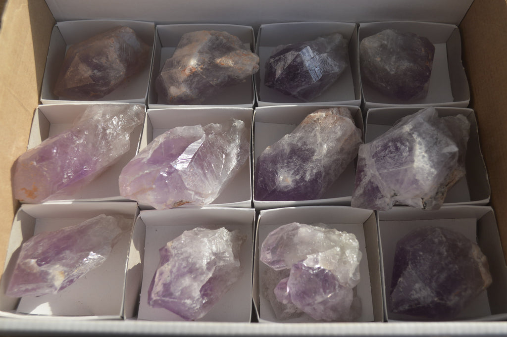 Natural Jacaranda Amethyst Crystals x 12 From Mumbwa, Zambia - Toprock Gemstones and Minerals 