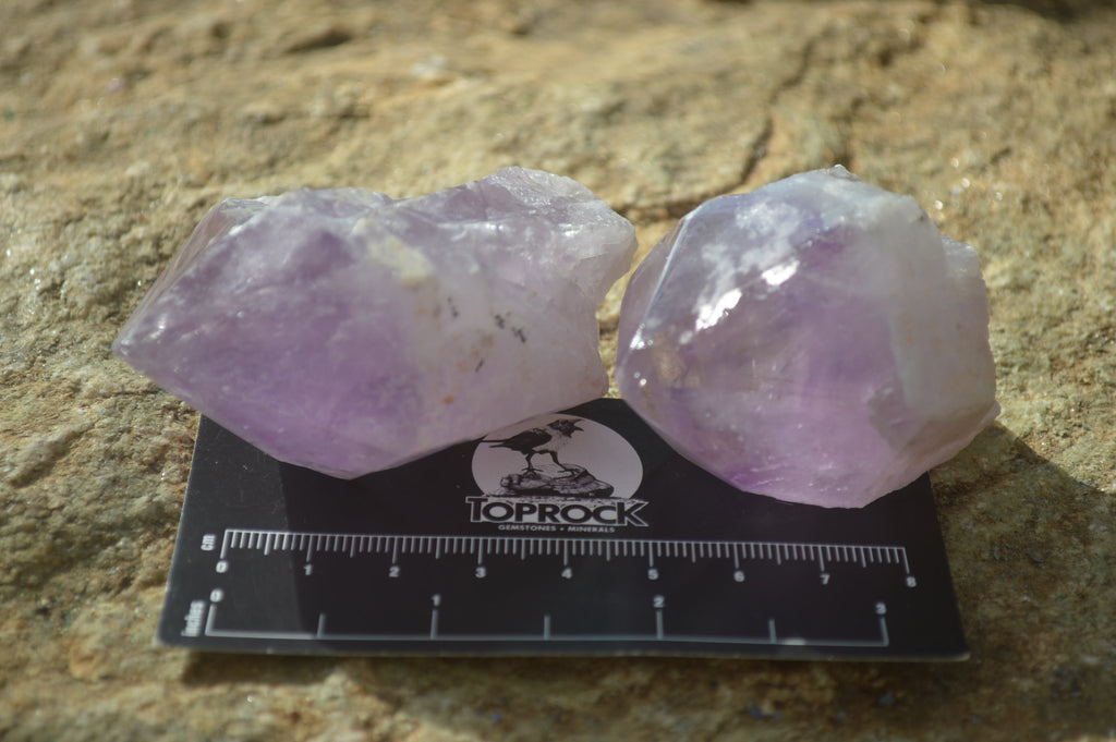 Polished Jacaranda Amethyst Crystals x 12 From Mumbwe, Zambia - Toprock Gemstones and Minerals 