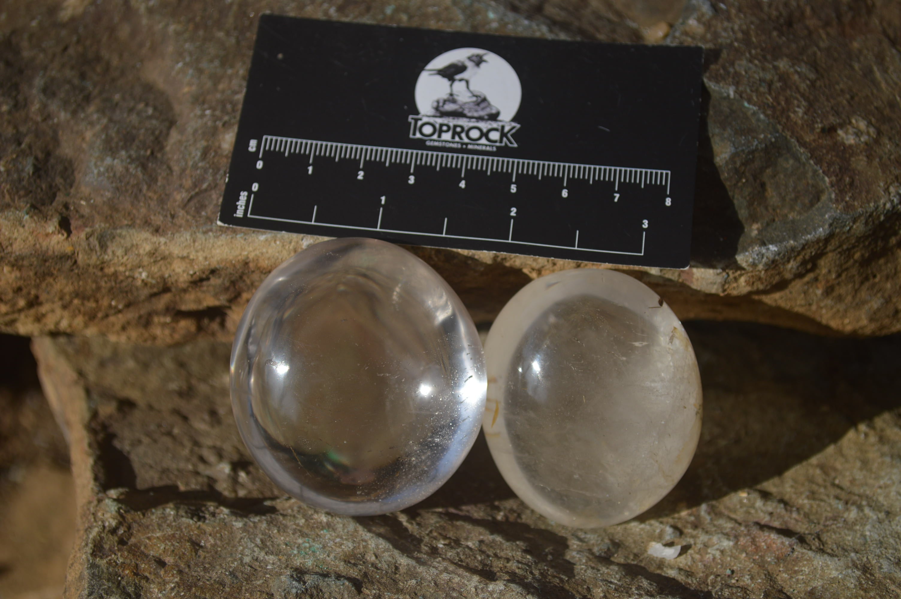 Polished Clear Quartz Galet / Palm Stones x 12 From Madagascar - Toprock Gemstones and Minerals 