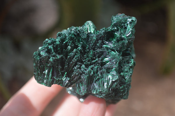 Natural Chatoyant Silky Malachite Specimens  x 6 From Kasompe, Congo - Toprock Gemstones and Minerals 