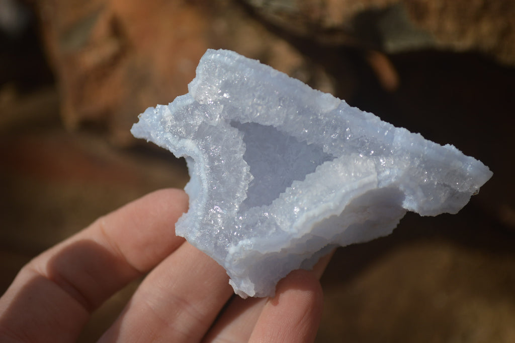 Natural Etched Blue Chalcedony Specimens x 12 From Nsanje, Malawi - Toprock Gemstones and Minerals 