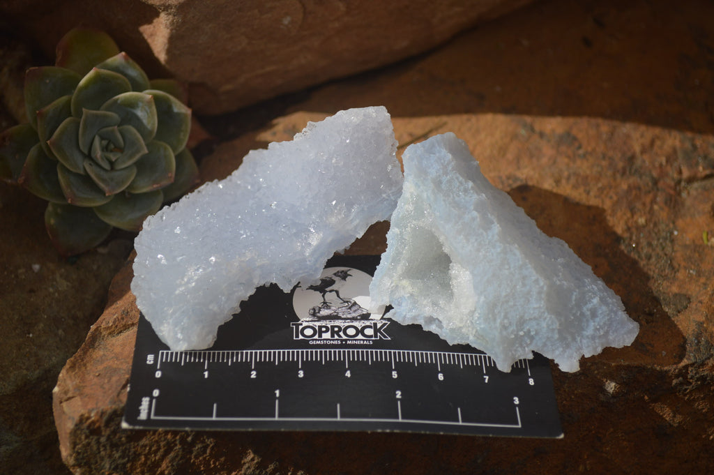 Natural Etched Blue Chalcedony Specimens x 12 From Nsanje, Malawi - Toprock Gemstones and Minerals 