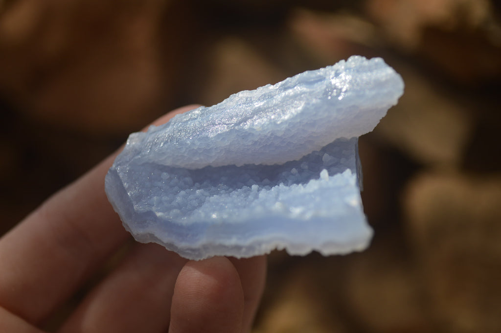 Natural Etched Blue Chalcedony Specimens x 12 From Nsanje, Malawi - Toprock Gemstones and Minerals 