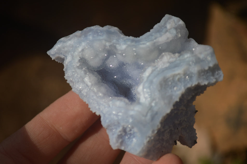 Natural Etched Blue Chalcedony Specimens x 12 From Nsanje, Malawi - Toprock Gemstones and Minerals 