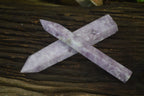Polished Purple Lepidolite With Peach Moonstone Points  x 3 From Zimbabwe - Toprock Gemstones and Minerals 