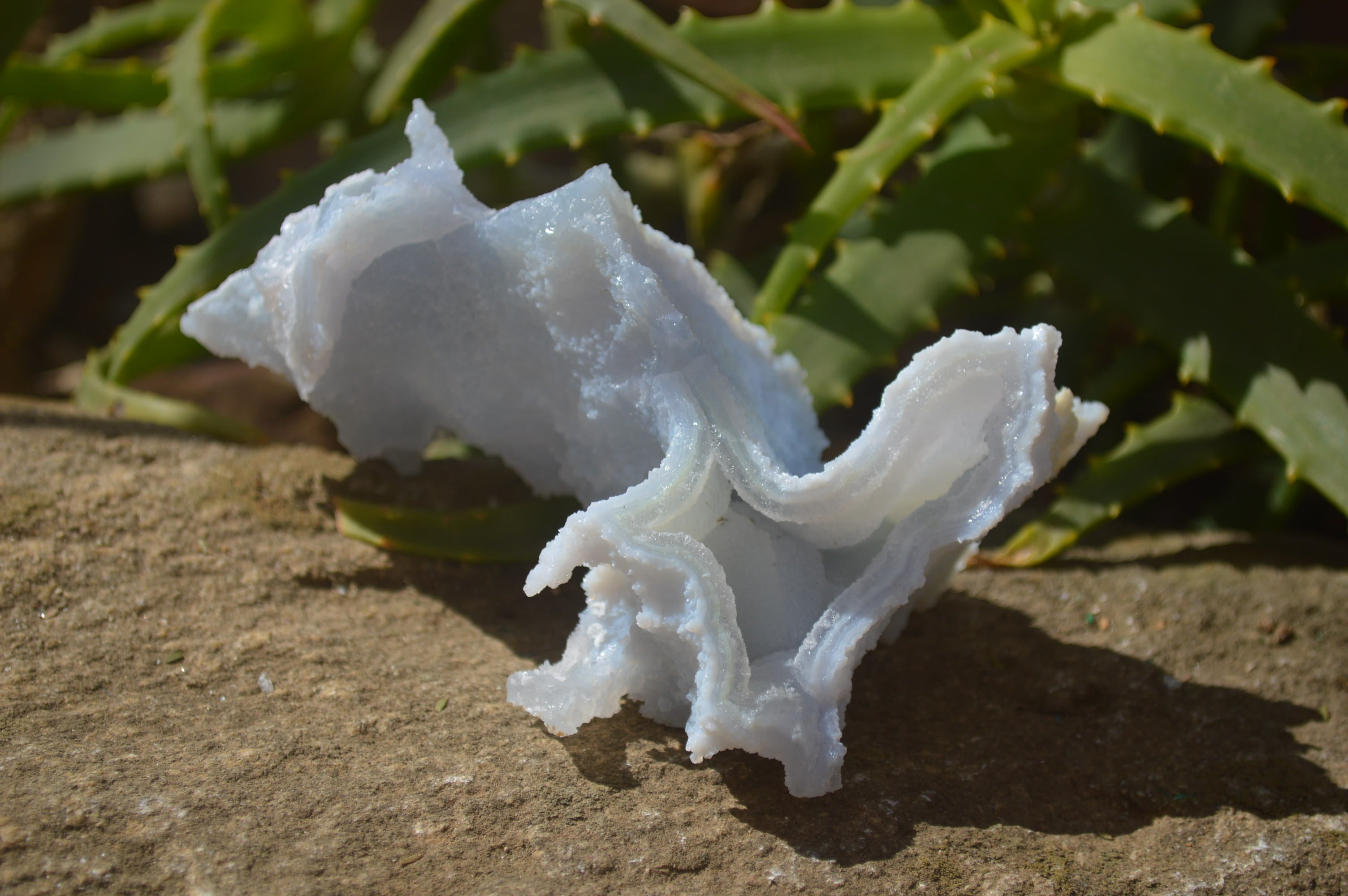 Natural Etched Blue Chalcedony Specimens  x 3 From Nsanje, Malawi - Toprock Gemstones and Minerals 