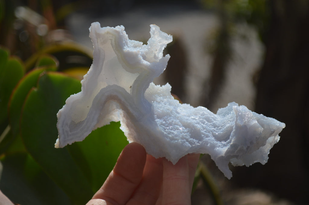 Natural Etched Blue Chalcedony Specimens  x 3 From Nsanje, Malawi - Toprock Gemstones and Minerals 