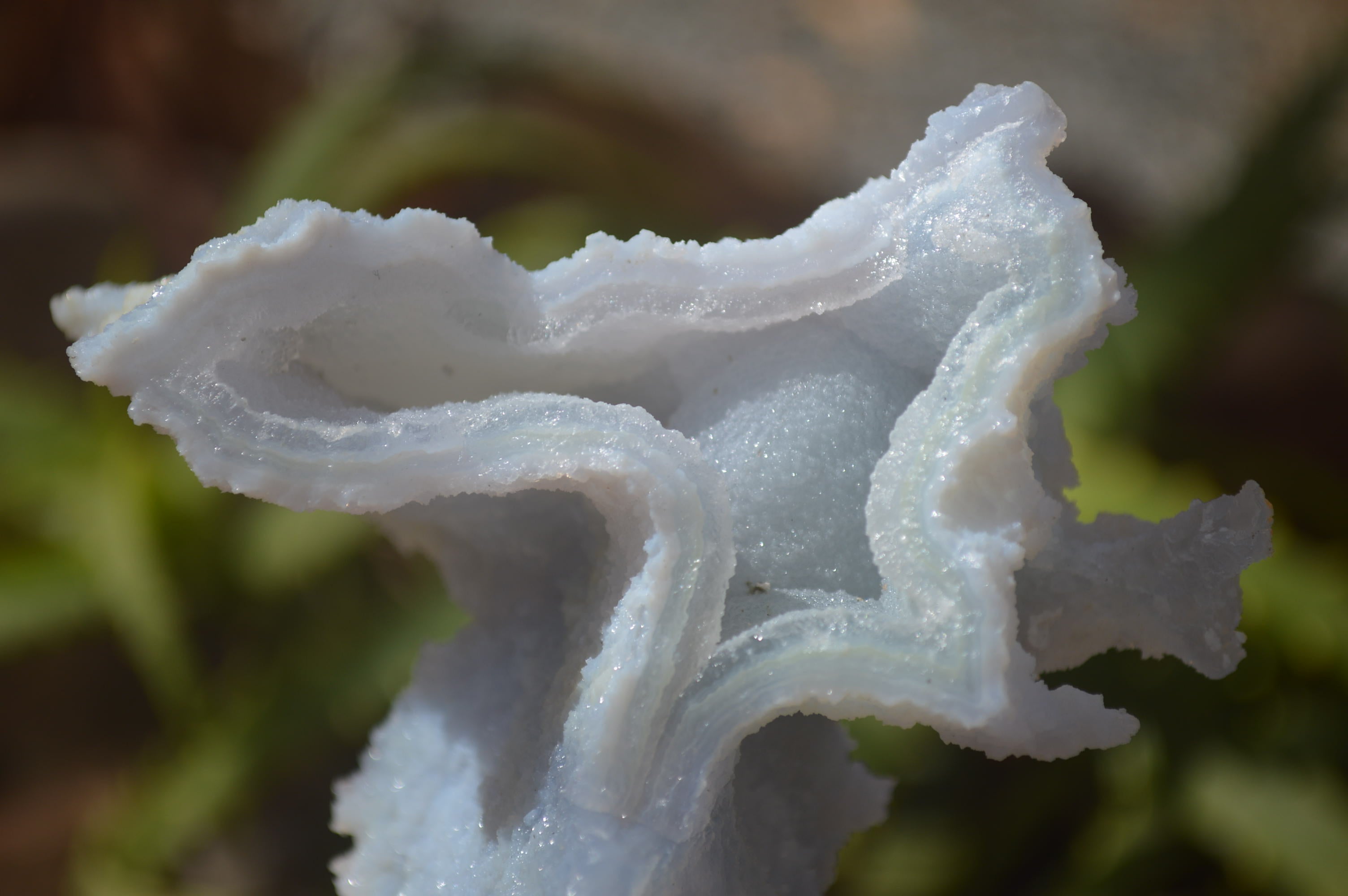 Natural Etched Blue Chalcedony Specimens  x 3 From Nsanje, Malawi - Toprock Gemstones and Minerals 