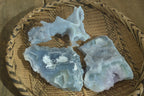 Natural Etched Blue Chalcedony Specimens  x 3 From Nsanje, Malawi - Toprock Gemstones and Minerals 