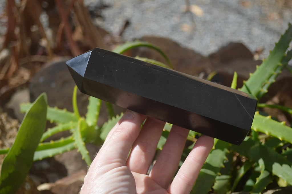 Polished Black Basalt Points  x 3 From Madagascar - Toprock Gemstones and Minerals 