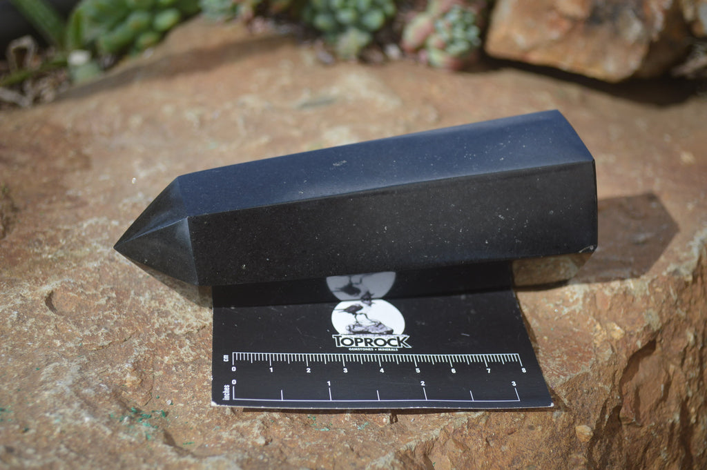 Polished Black Basalt Points  x 3 From Madagascar - Toprock Gemstones and Minerals 