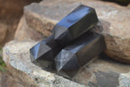 Polished Black Basalt Points  x 3 From Madagascar - Toprock Gemstones and Minerals 