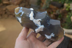Polished Orca Agate Flame Sculpture  x 1 From West Coast, Madagascar - Toprock Gemstones and Minerals 