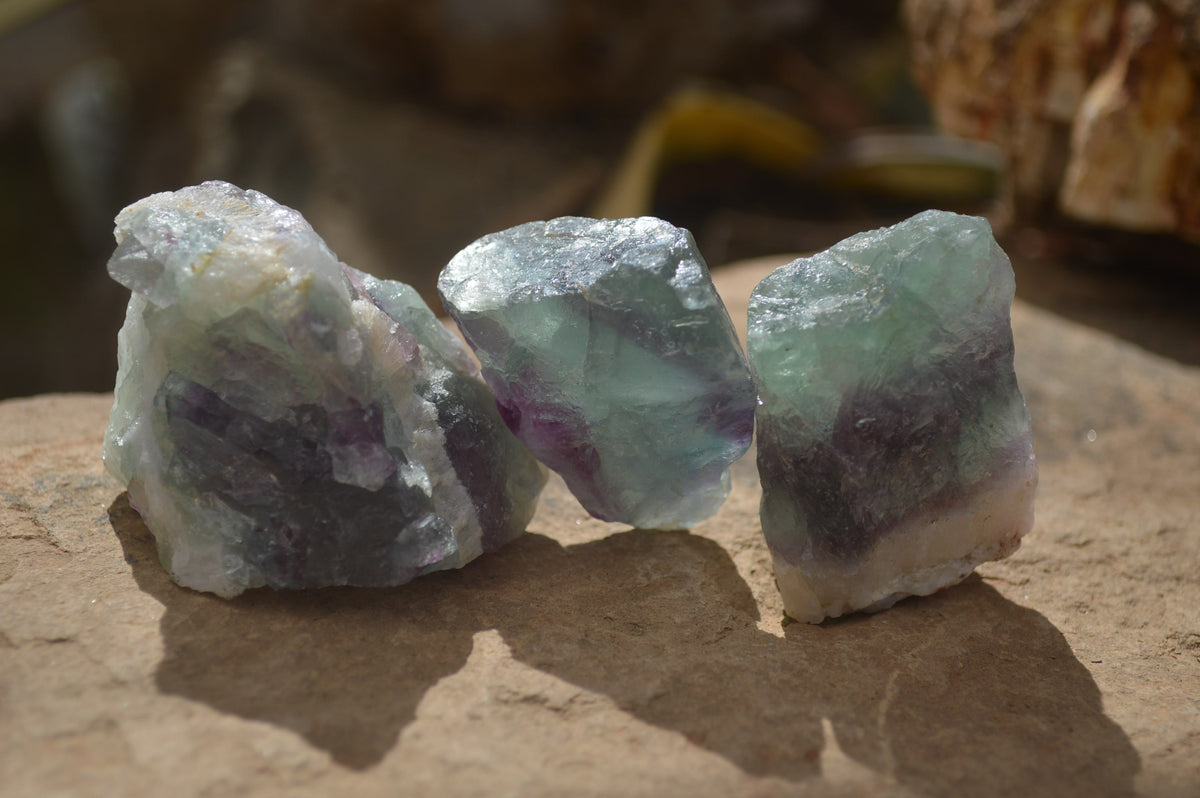 Natural Rough Watermelon Fluorite Cobbed Specimens  x 35 From Namibia - Toprock Gemstones and Minerals 