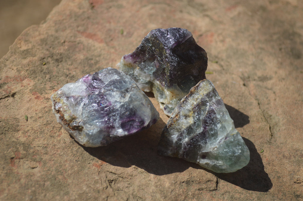 Natural Rough Watermelon Fluorite Cobbed Specimens  x 35 From Namibia - Toprock Gemstones and Minerals 