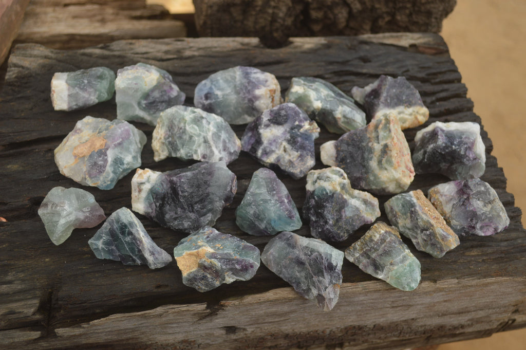 Natural Rough Watermelon Fluorite Cobbed Specimens  x 35 From Namibia - Toprock Gemstones and Minerals 