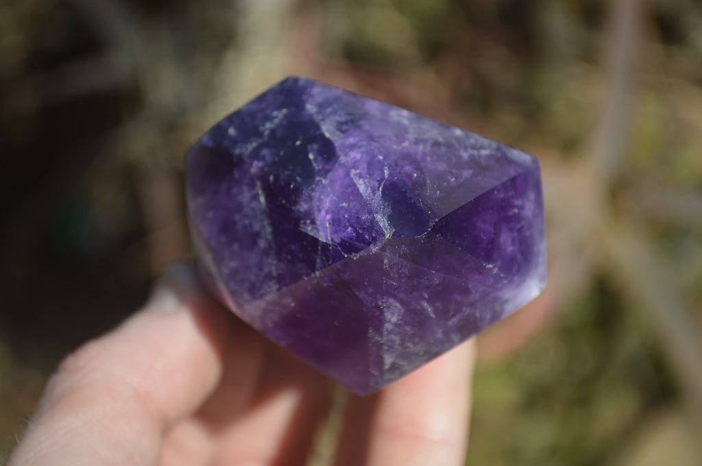 Polished Chevron Amethyst Points x 6 From Zambia - Toprock Gemstones and Minerals 
