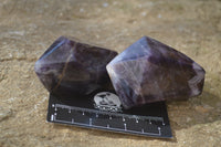 Polished Chevron Amethyst Points x 6 From Zambia